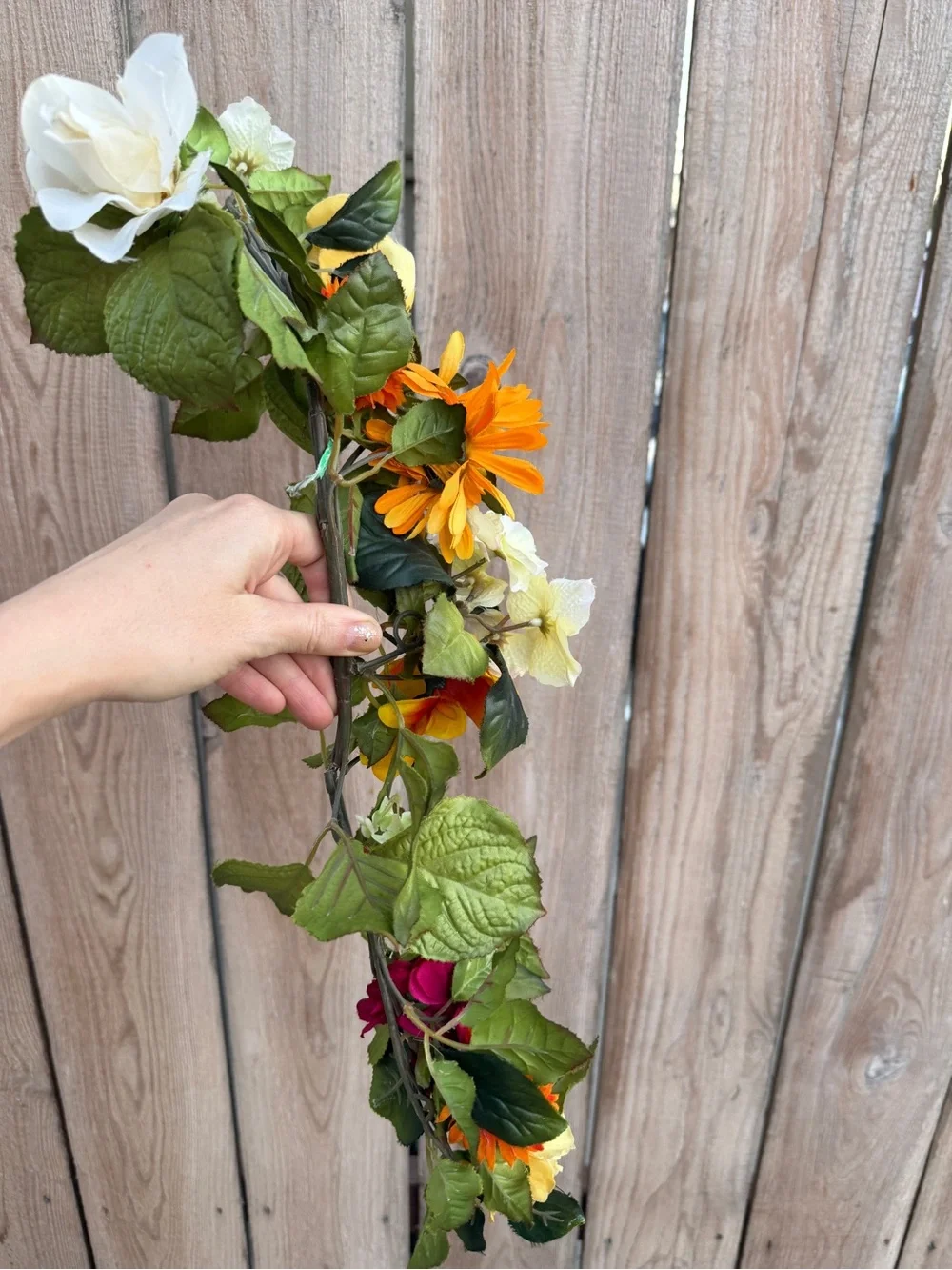 Yellow & Orange Floral Garland Home Accent Artificial Flower Vine faux flowers